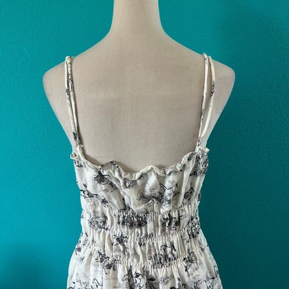 Reformation Tabatha Dress in Britannia Linen Smocked Ruffled Mini Size 12 - Picture 6 of 9